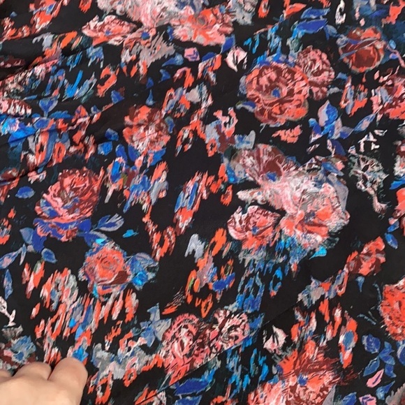 IRO / Fling floral black wrap long sleeve wrap tulip hem Dress 38 6 - Picture 9 of 12